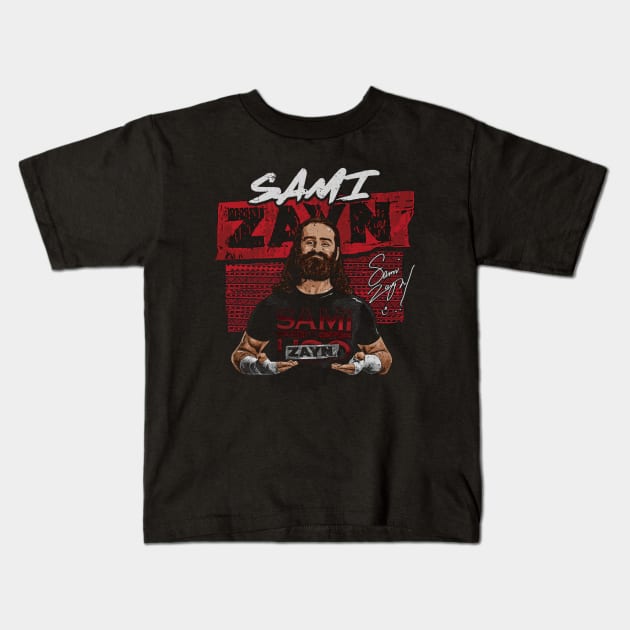 Sami Zayn Pose Kids T-Shirt by MunMun_Design